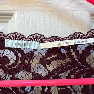 Kimchi Blue Maroon size 8 lace dress